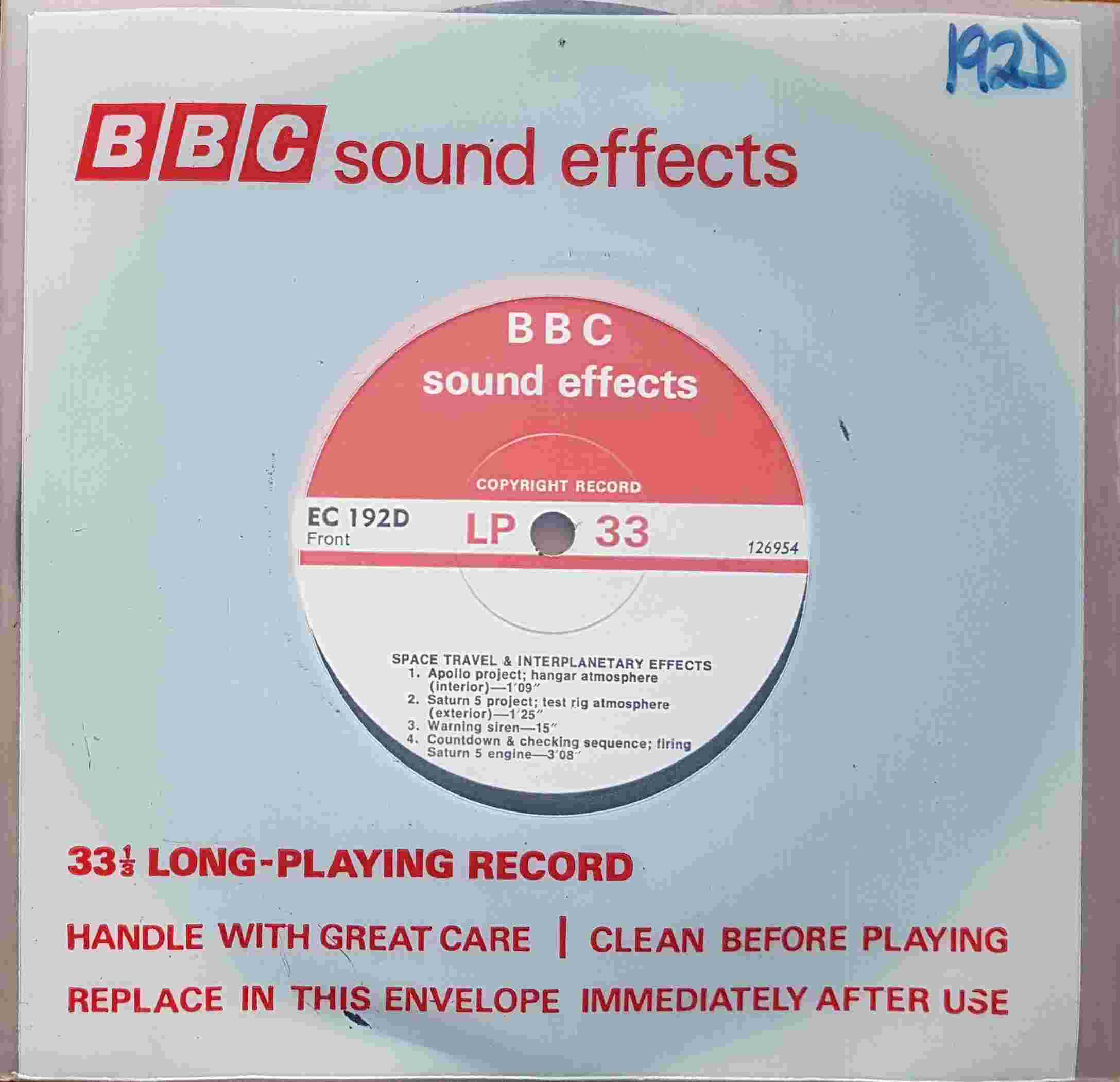 Picture of EC 192D Space travel & interplanetary effects by artist Not registered from the BBC records and Tapes library
